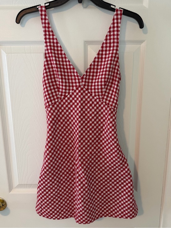 Abercrombie & Fitch Dresses & Skirts - Abercrombie & Fitch Red and White Gingham Dress with Side Zipper